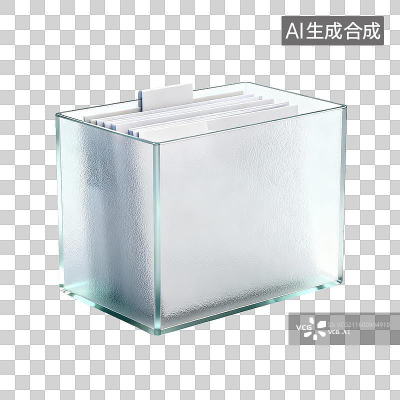 【AI数字艺术】透明亚克力文件收纳盒图片素材