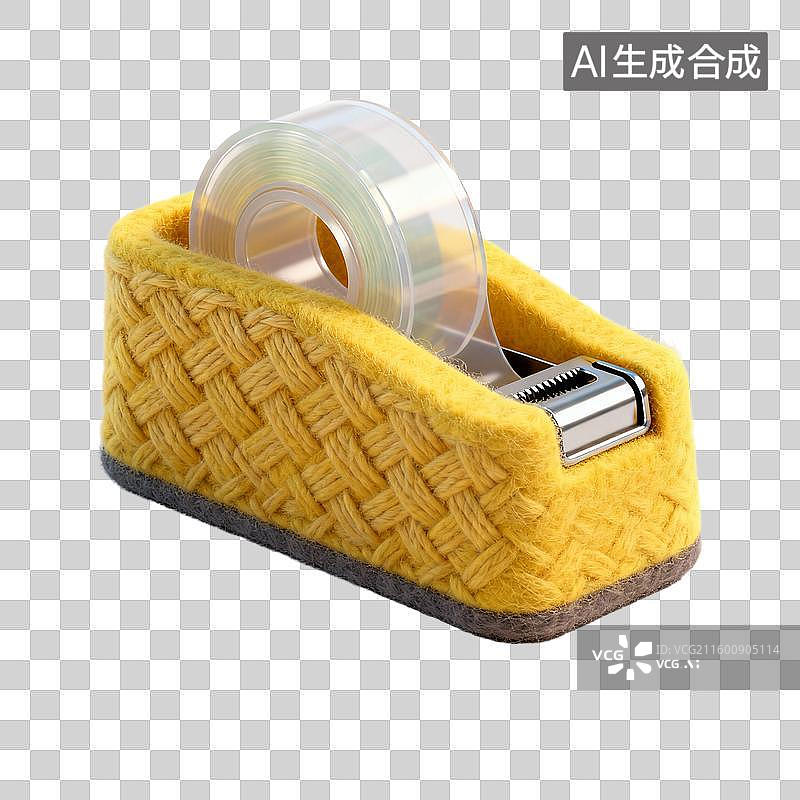 【AI数字艺术】黄色编织胶带座图片素材