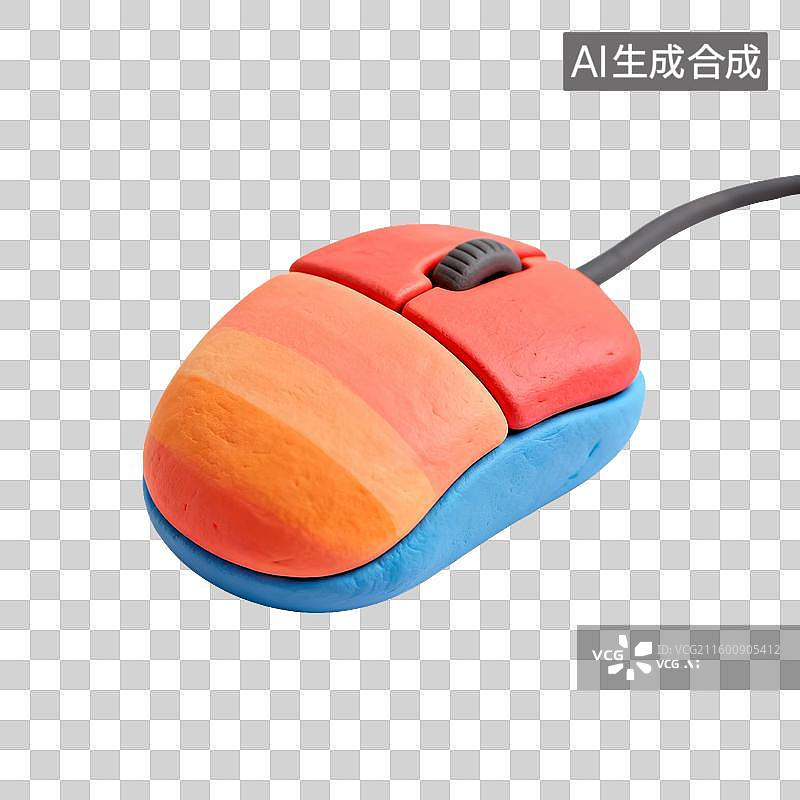 【AI数字艺术】彩色渐变设计的有线电脑鼠标图片素材