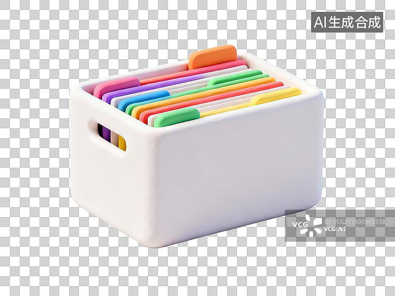 【AI数字艺术】商务办公办公用品文件盒彩色文件夹收纳盒图片素材