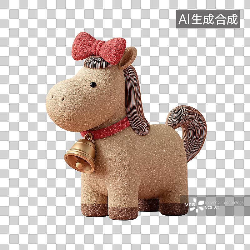 【AI数字艺术】3D萌马新年贺岁图图片素材