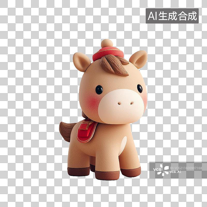 【AI数字艺术】3D萌马新年贺岁图图片素材