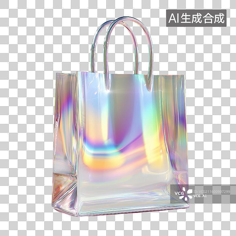 【AI数字艺术】全息彩虹购物袋图片素材