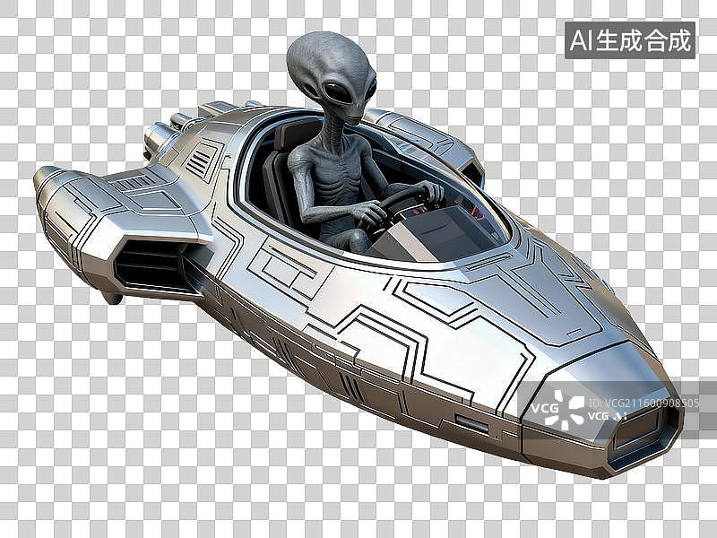 【AI数字艺术】科技科幻类外星人驾驶飞船图片素材