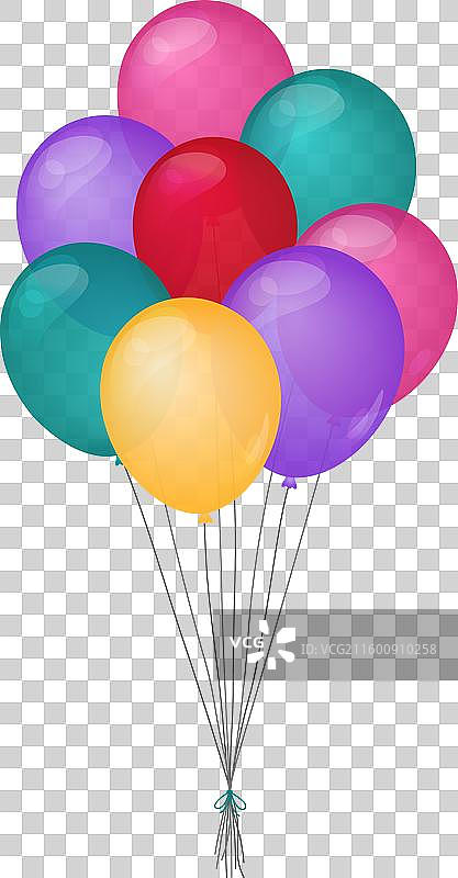 色彩缤纷的气球束，孤立的图片素材