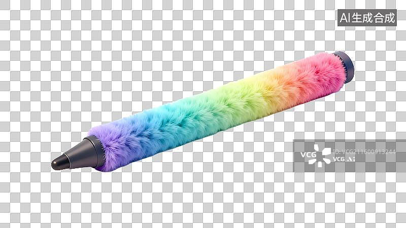 【AI数字艺术】可爱梦幻毛绒毛毡办公用品建模元素图片素材