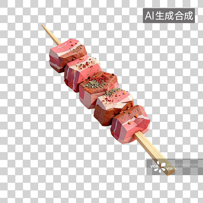 【AI数字艺术】烧烤肉串美食插画图片素材