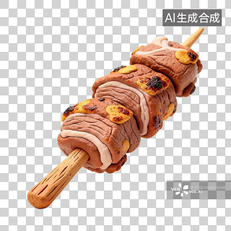 【AI数字艺术】烧烤肉串美食插画图片素材