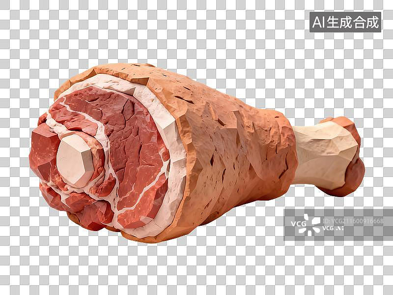 【AI数字艺术】猪肘子插画图片素材