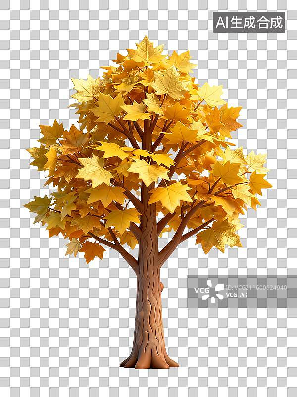 【AI数字艺术】3D秋天的树木——梧桐树图片素材