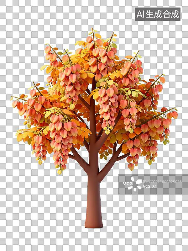 【AI数字艺术】3D秋天的树木——栾树图片素材