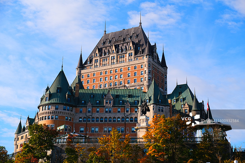 加拿大魁北克，清晨的费尔蒙费尔蒙芳堤娜城堡酒店图片素材