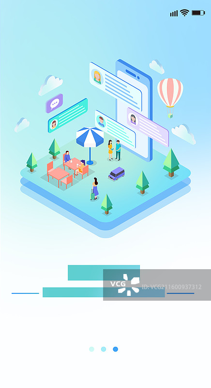 2.5D旅游类引导页之三图片素材