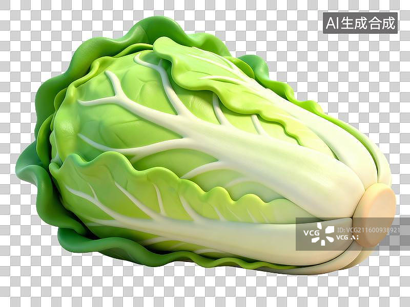 【AI数字艺术】3D卡通粘土立冬食材大白菜图片素材