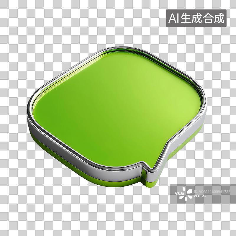 【AI数字艺术】绿圆气泡金属边图片素材