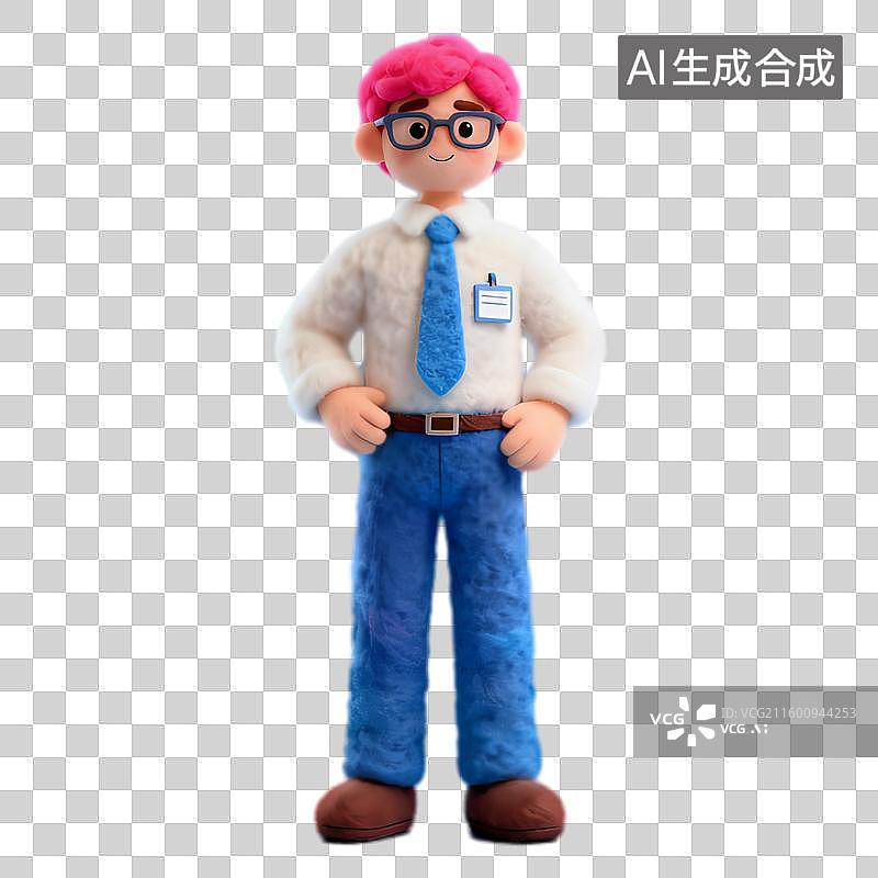 【AI数字艺术】戴眼镜穿正装的卡通人物图片素材