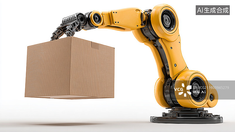【AI数字艺术】机械臂搬运纸箱图片素材