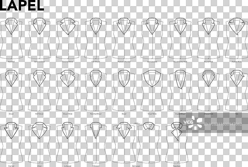 上衣衬衫的翻领和领子套装图片素材