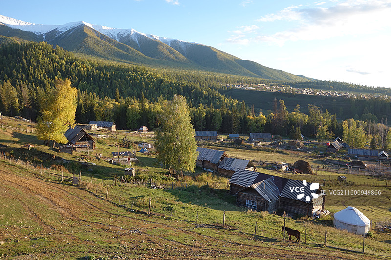 新疆阿勒泰地区哈巴河县白哈巴村秋色图片素材