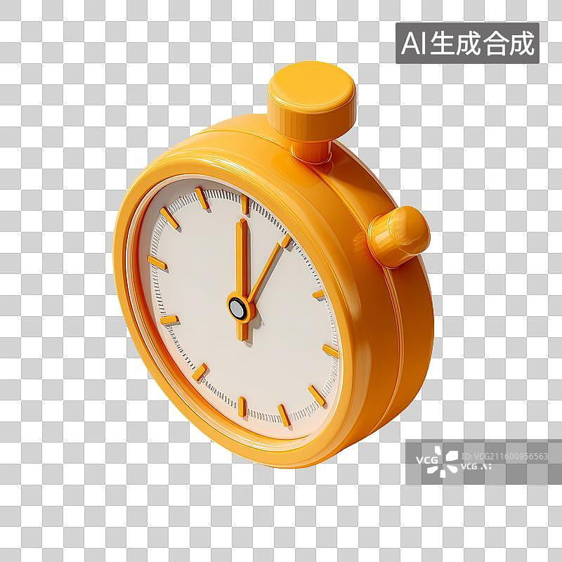 【AI数字艺术】黄色计时器特写图片素材