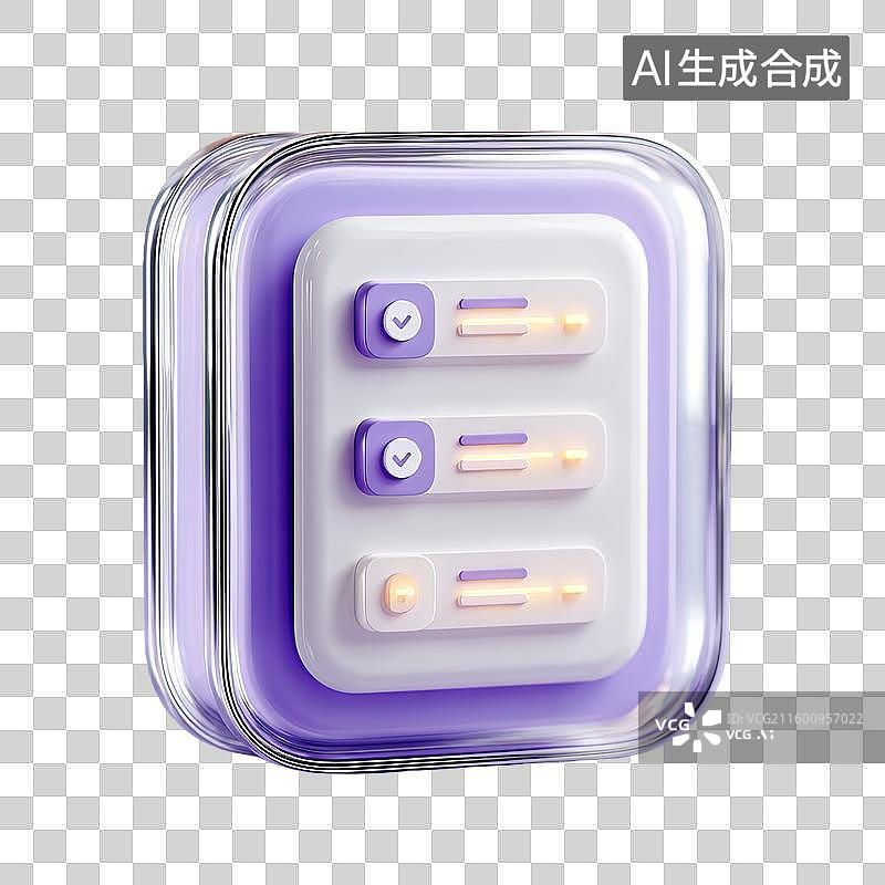 【AI数字艺术】紫色透明外壳的电子设备界面图片素材
