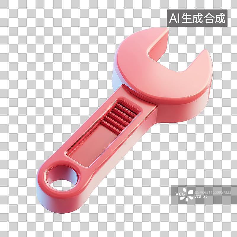 【AI数字艺术】红色塑料扳手工具图片素材