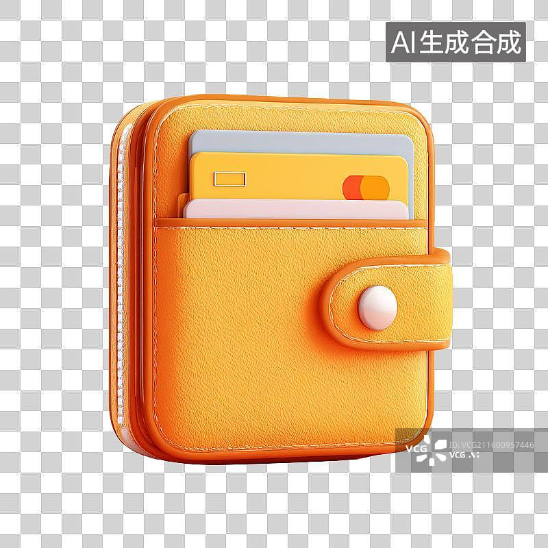 【AI数字艺术】橙色卡包展示图片素材