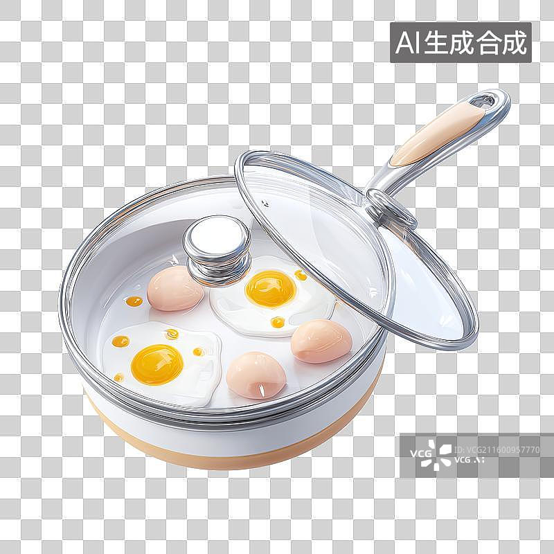 【AI数字艺术】煎蛋锅具与鸡蛋图片素材