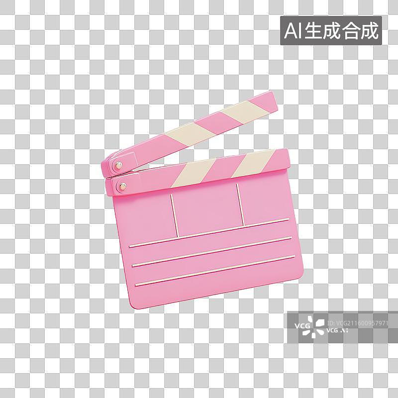 【AI数字艺术】粉色电影拍板图片素材