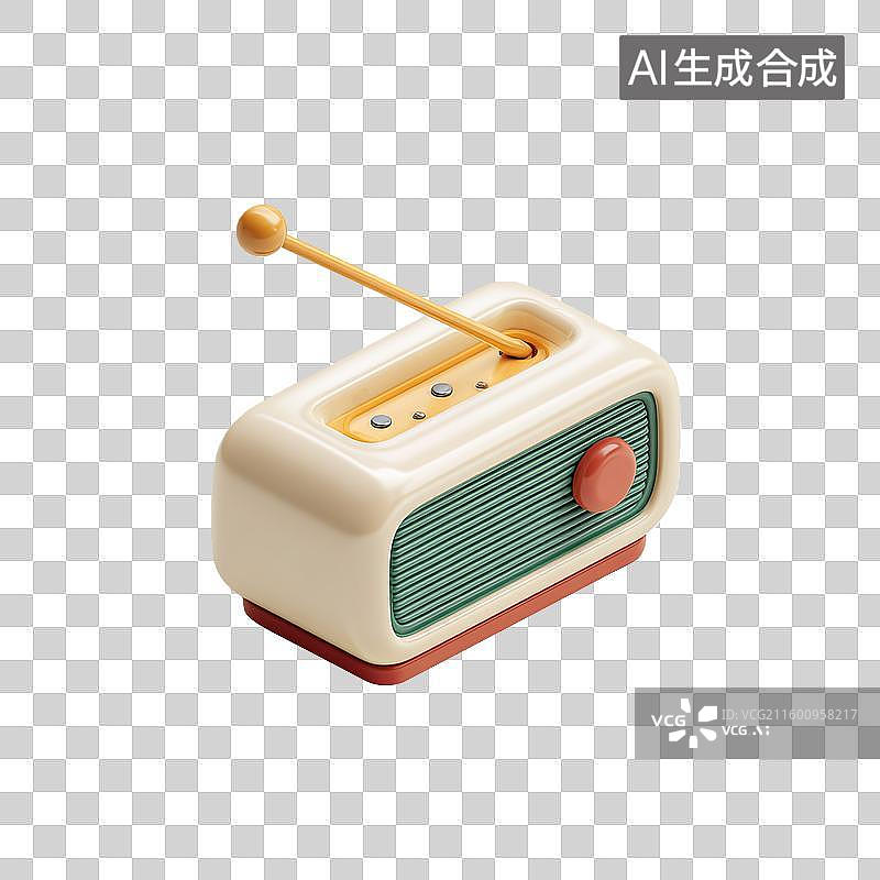 【AI数字艺术】复古风格收音机模型图片素材