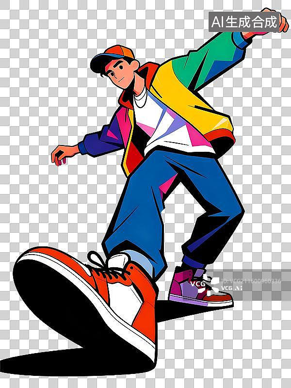 【AI数字艺术】活力青年街头舞蹈表演图片素材