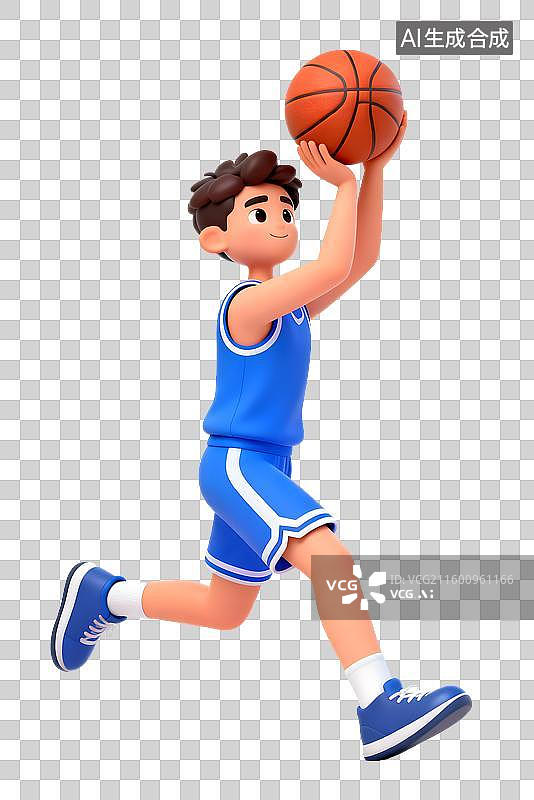 【AI数字艺术】年轻男孩篮球运动瞬间图片素材