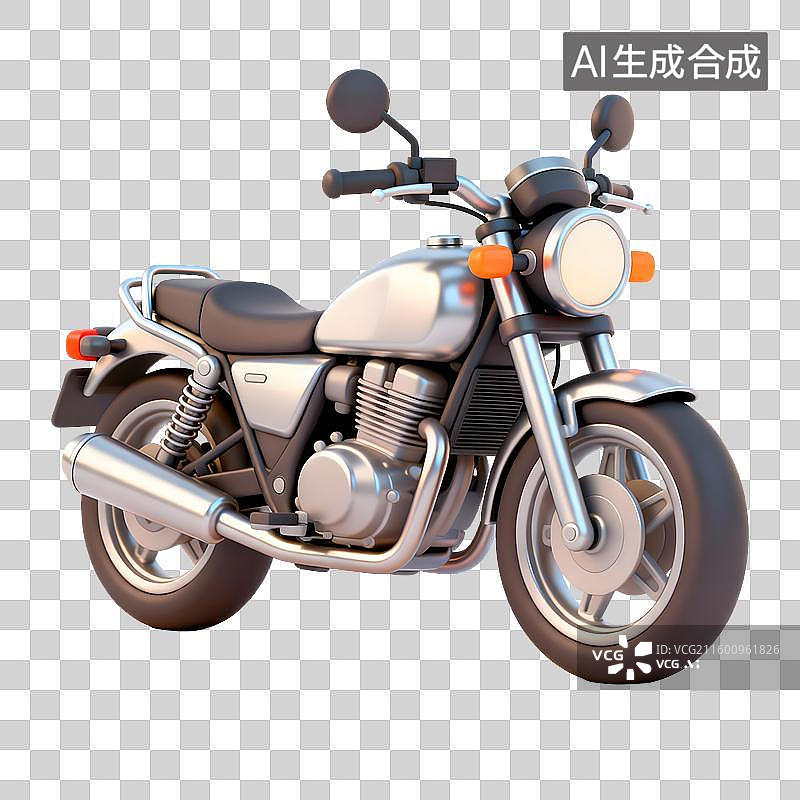 【AI数字艺术】一辆 sleek 闪亮的现代摩托车图片素材