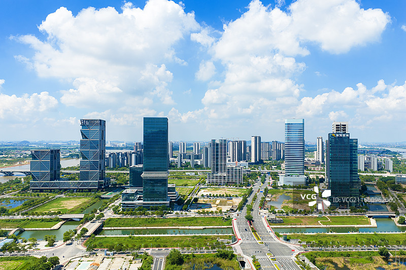 广州市南沙区明珠湾灵山岛尖CBD城市风光图片素材