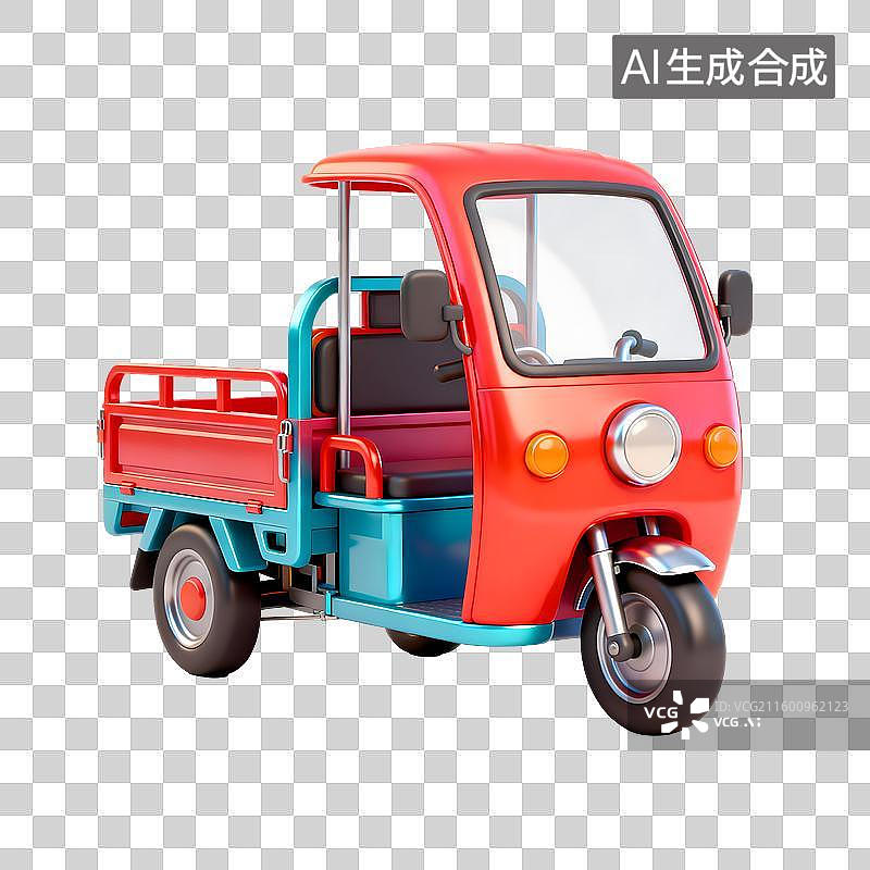 【AI数字艺术】彩色三轮运输载货工具图片素材