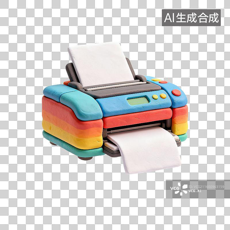 【AI数字艺术】色彩鲜艳的粘土打印机图片素材