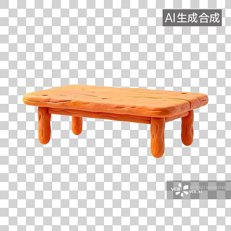 【AI数字艺术】彩色黏土制作的小型桌子图片素材