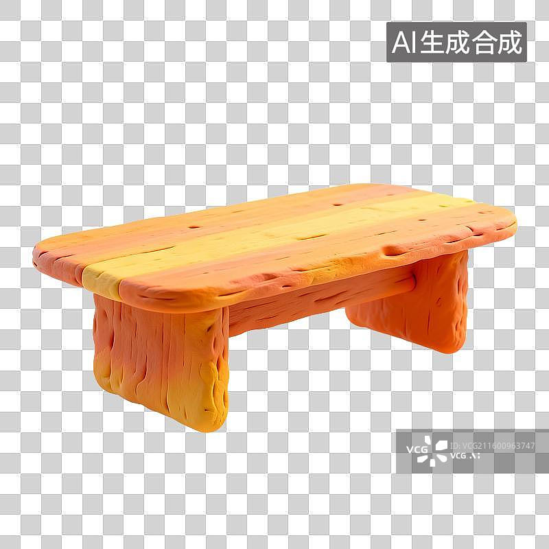 【AI数字艺术】彩色黏土制作的小型桌子图片素材