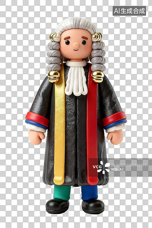 【AI数字艺术】身着法官服的小雕像图片素材