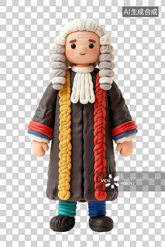 【AI数字艺术】穿着法官袍的人偶形象图片素材