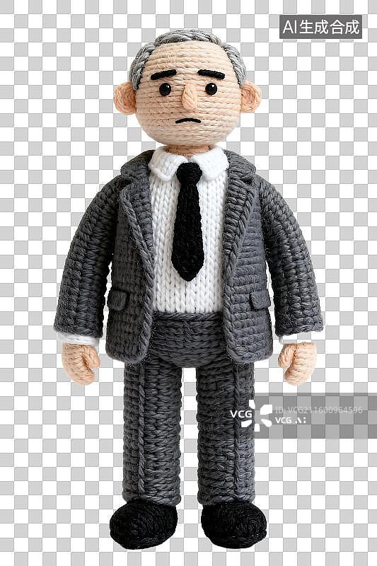 【AI数字艺术】手工钩织的商务着装人偶图片素材