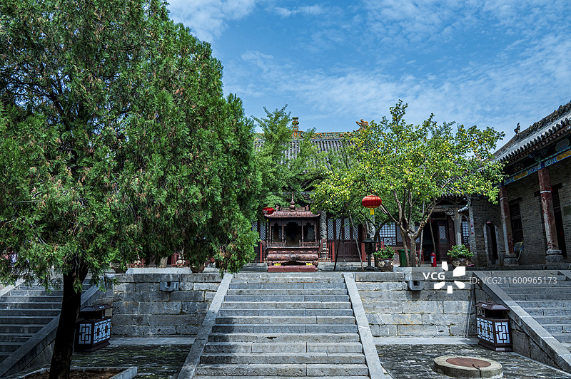 山西省晋城泽州县府城关帝庙风光——清代建筑二进院山门图片素材