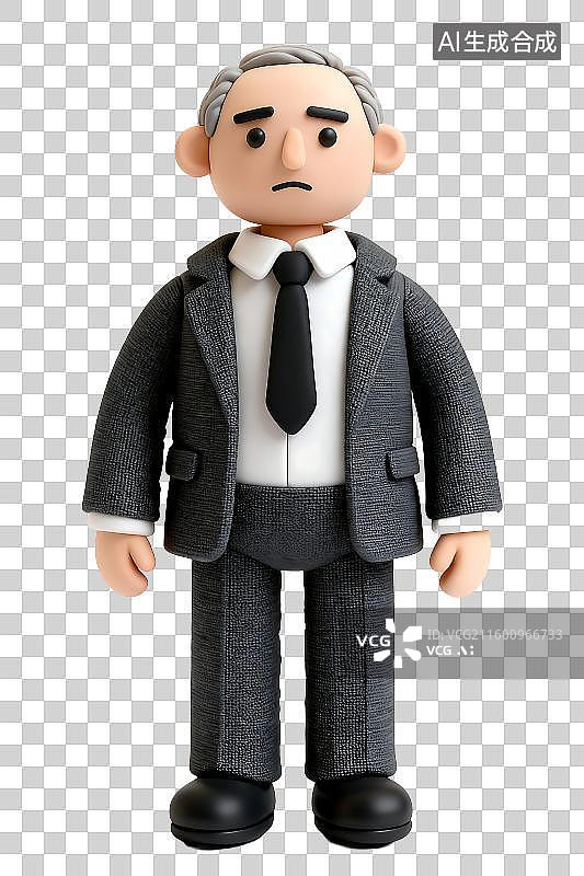 【AI数字艺术】穿着正装表情严肃的人偶图片素材