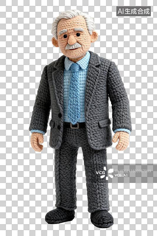 【AI数字艺术】手工钩织商务着装人偶图片素材