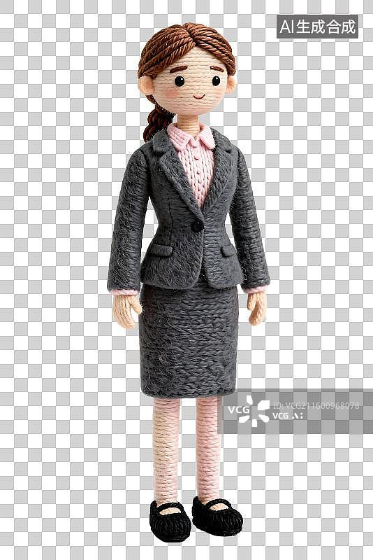 【AI数字艺术】穿着职业装的钩针玩偶图片素材