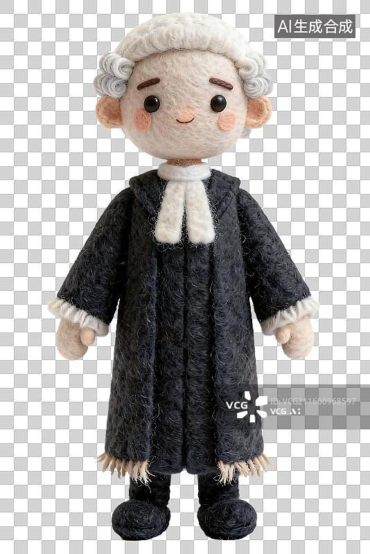【AI数字艺术】穿着法官服的可爱毛绒玩偶图片素材