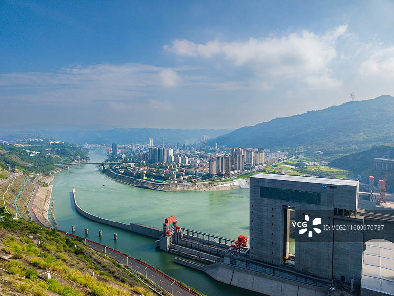 四川省宜宾市屏山县向家坝水电站观景台风景区图片素材