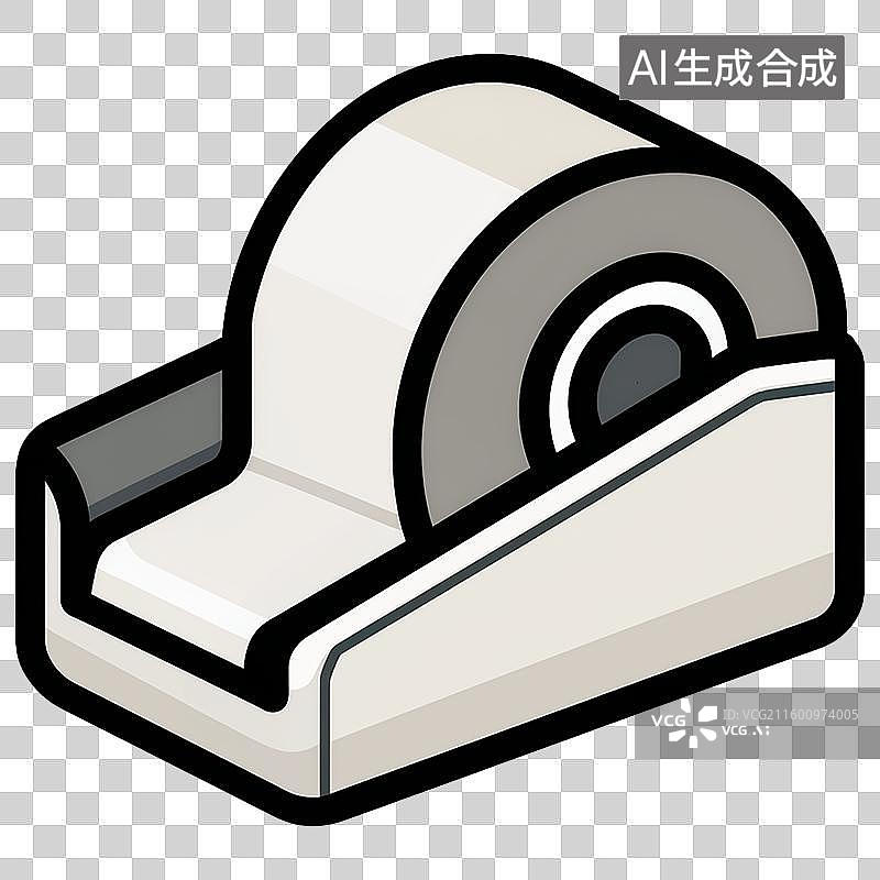 【AI数字艺术】商务办公用品2D卡通风格胶带座元素图片素材