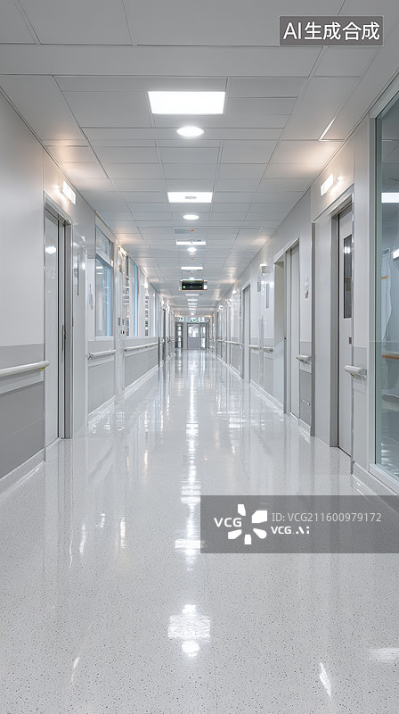 【AI数字艺术】明亮整洁的医院走廊图片素材