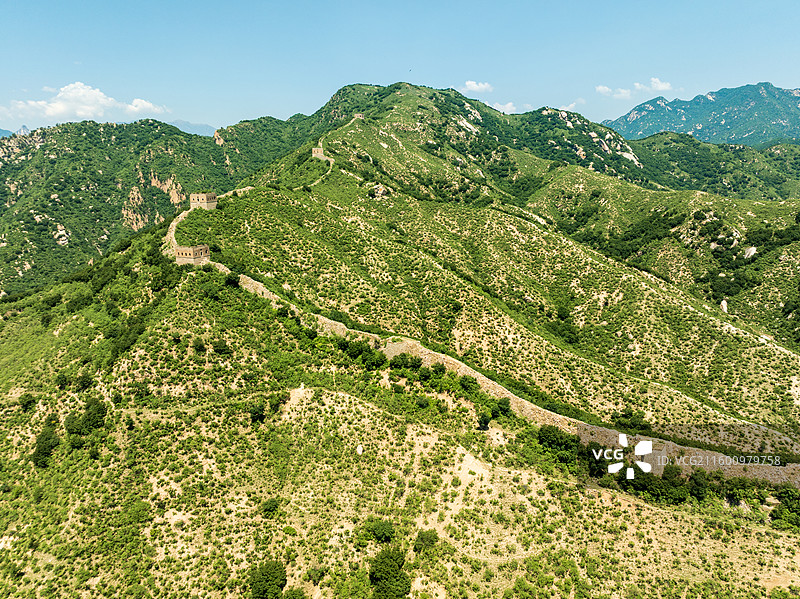 航拍河北张家口市涿鹿县龙门天关景区长城遗址图片素材